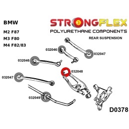 P032048A : Bras inférieurs arrière - bagues intérieures SPORT pour BMW M2, M3, M4 M2 F87 (16-21)