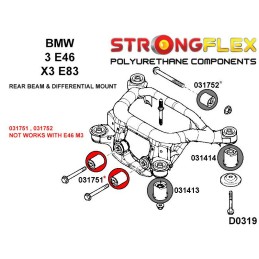 P031751A : Douilles de fixation avant du différentiel arrière SPORT pour BMW Série 3 E46, X3 E83, Z4 E85 E46 (97-06)