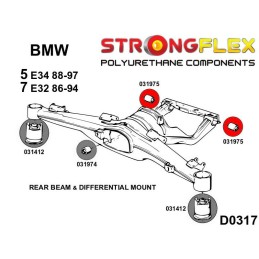 P031975B : Différentiel arrière - bagues arrière pour BMW Série 5 E34, Série 7 E32 III (88-96) E34