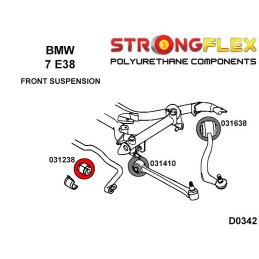 P031238A : Bagues de barre antiroulis avant SPORT, BMW Série 5 E39, Série 7 E38 E39 (95-03) Sedan