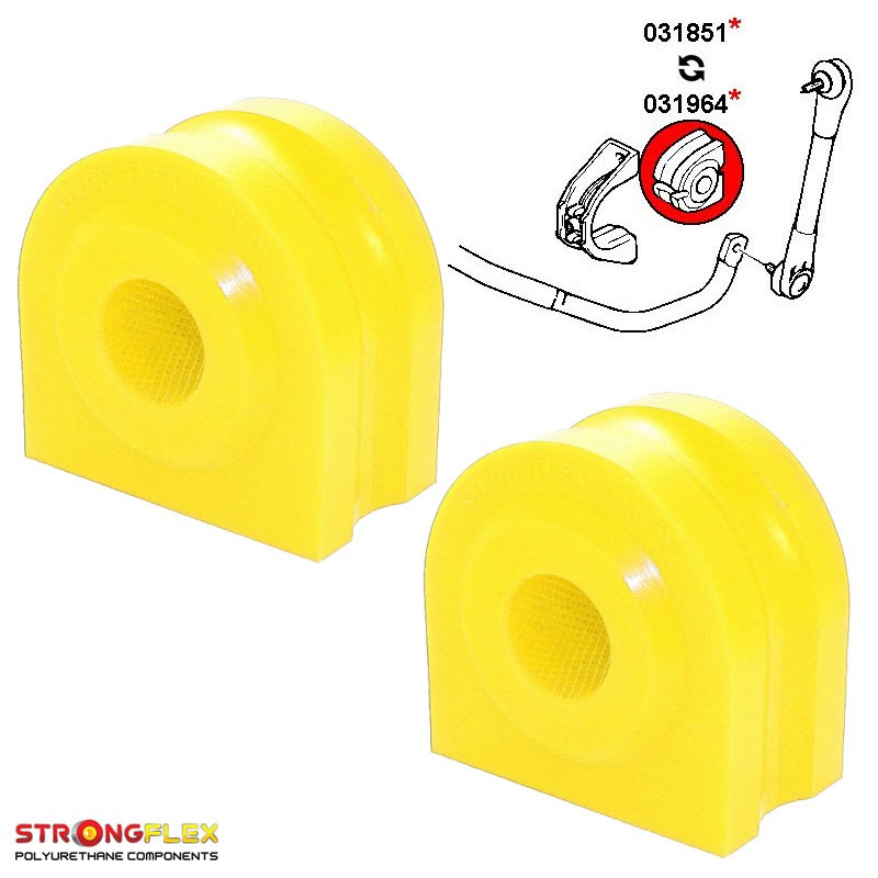 Front anti roll bar polyurethane bushes SPORT
