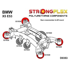 P031938B : BMW X5 - Silentblocs de berceau arrière I (99-06) E53