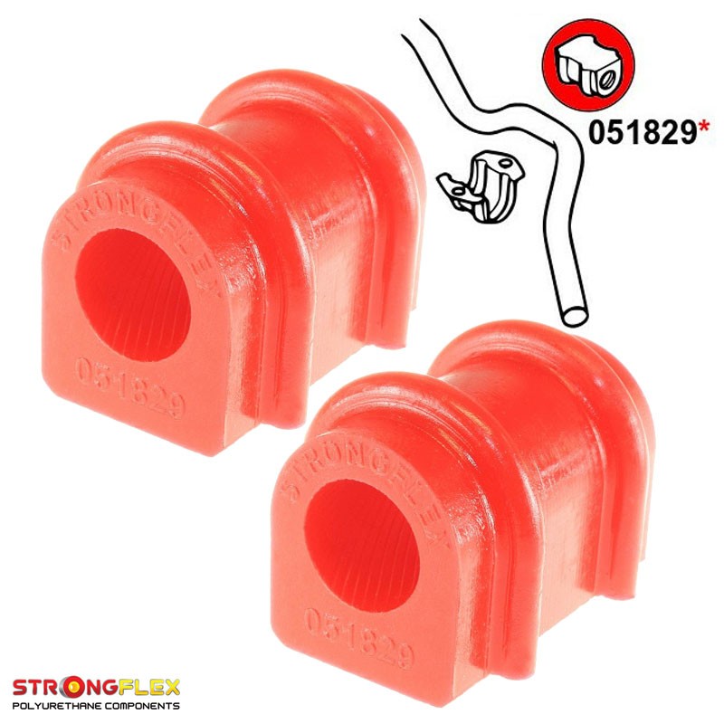 P051829B : Silentblocs de barre antiroulis avant, Citroen AX, Citroen Saxo, Peugeot 106 AX (86-98)