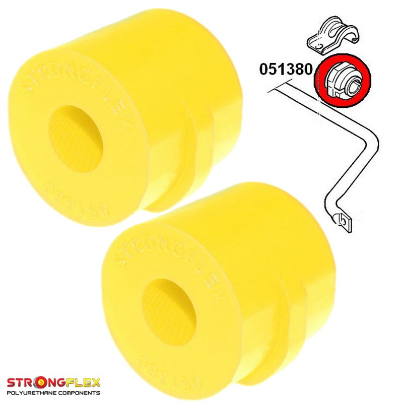 P051380A : Silentblocs de barre anti-roulis avant,  Berlingo, Xsara, ZX, Peugeot 306, Partner I (96-10)