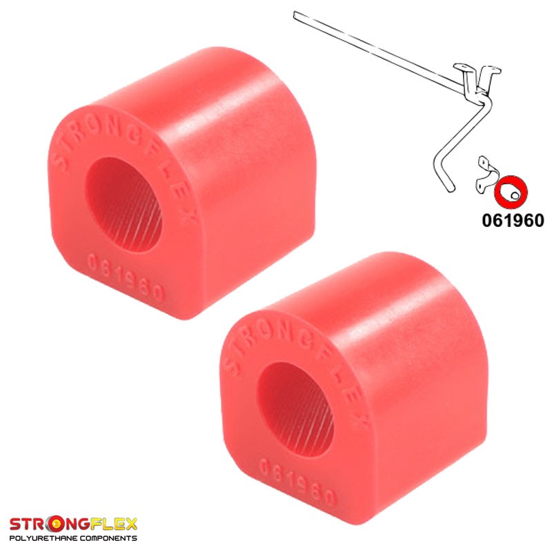 P061960B : Silentblocs de barre anti-roulis avant pour 124 Spider I (66-85)