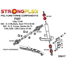 P061349B : Silentblocs d'amortisseurs arrières Fiat 126p 126p (72-99)
