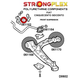 P061182A : Silentblocs de barre anti-roulis SPORT, Cinquecento, Seicento Cinquecento (91-98)