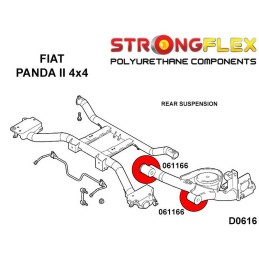 P061166B : Silentblocs des bras oscillants arrières, Fiat Panda 4x4, Cinquecento, Seicento Cinquecento (91-98)