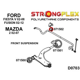 P071502A : Douilles de barre anti-roulis avant SPORT pour Fiesta, Fusion, Mazda 2 MK5 (02-08)
