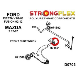 P071501A : Bras inférieurs avant - bagues arrière SPORT pour Fiesta, Fusion, Mazda 2 MK5 (02-08)