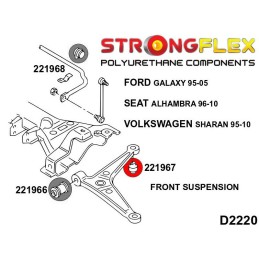 P221967B : Bras inférieurs avant - bagues arrière en polyuréthane pour Galaxy, Alhambra, VW Sharan MK1 (95-05) V191