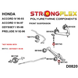 P081743A : Bagues de liaison de barre antiroulis avant SPORT pour Accord IV/V, Odyssey, Prelude IV/V IV (90-93)