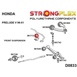 P081713A : Douilles de barre antiroulis avant SPORT pour Accord IV/V, Prelude III/IV/V IV (90-93)