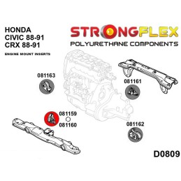 P081159A : Bagues avant de support de moteur SPORT pour Civic, CRX IV (88-91) EC / ED / EE / EF / EX