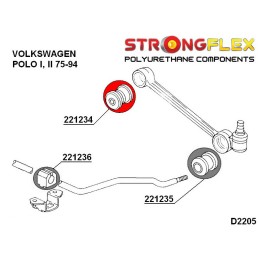 P221234A : Silentblocs intérieures des bras avant SPORT, Audi 50, VW Derby, Polo I, II 50 (74-78)