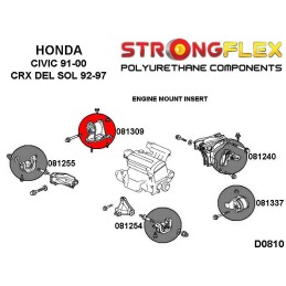P081309A : Douilles d'insertion du support moteur supérieur droit SPORT pour Honda Civic, CRX Del Sol V (91-95) EG / EH / EJ