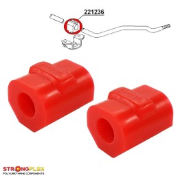 P221236B : Silentblocs de barre stabilisatrice avant 18-24mm pour Audi 50, VW Derby, Polo 50 (74-78)