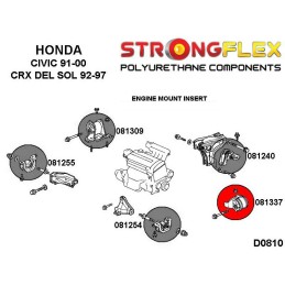 P081337B : Douilles d'insertion du support moteur supérieur gauche pour Honda Civic, CRX Del Sol V (91-95) EG / EH / EJ