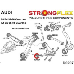P021927A : Bras inférieurs arrière - silentblocs avant SPORT pour Audi 80 B4 Quattro, A4 B5 Quattro B4 (92-96) Quattro