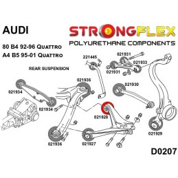 P021928A : Bras inférieurs arrière - silentblocs arrière SPORT pour Audi 80 B4 Quattro, A4 B5 Quattro B4 (92-96) Quattro