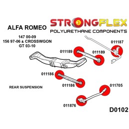 P016079B : Kit de bagues de suspension pour Alfa Romeo 147, 156, GT 147 (00-10) Type 937
