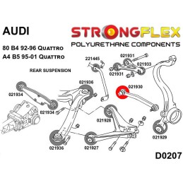 P021930A : Silentblocs des bras de liaison arrières SPORT, Audi 80 B4 Quattro, A4 B5 Quattro B4 (92-96) Quattro