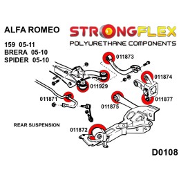 P016247A : Kit de bagues de suspension arrière SPORT pour Alfa 159, Brera, Spider 159 (05-11) 938