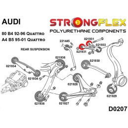 P021931A : Silentblocs des bras supérieurs arrière SPORT, Audi 80 B4 Quattro, A4 B5 Quattro B4 (92-96) Quattro