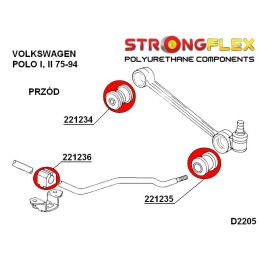P226060A : Kit silentblocs de suspension avant SPORT, Audi 50, VW Derby, Polo 50 (74-78)