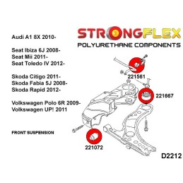 P226160A : Kit de silentblocs de suspension avant SPORT, Audi, Seat, Skoda, VW 8X (10-18) FWD