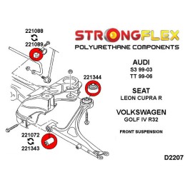 P226121A : Kit de bagues de suspension SPORT pour Audi, Seat, VW 8L (96-03) Quattro