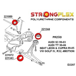 P226086B : Kit de bagues de suspension avant pour Audi, Seat, VW 8L (99-03) S3