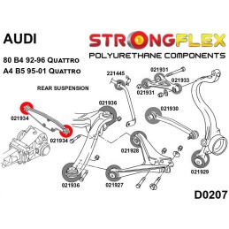 P021934B : Silentblocs du support différentiel arrière, Audi 80 B4 Quattro, A4 B5 Quattro B4 (92-96) Quattro