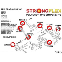 P226174A : Silentblocs de suspension KIT SPORT pour Audi, Seat, Skoda, VW 8P (03-13) FWD