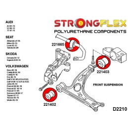 P226167A : Silentblocs de suspension avant KIT SPORT pour Audi, Seat, Skoda, VW 8P (03-13) FWD