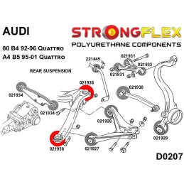 P021936A : Silentblocs du berceau arrière SPORT pour Audi 80 B4 Quattro, A4 B5 Quattro B4 (92-96) Quattro