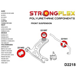 P226228B : Silentblocs de suspension complètes KIT pour Audi, Cupra, Seat, Skoda, VW 8V (13-21) FWD