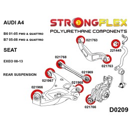 P026237A : Silentblocs de suspension arrière KIT SPORT pour Audi A4 B6/B7, Seat Exeo B6 (01-05) FWD