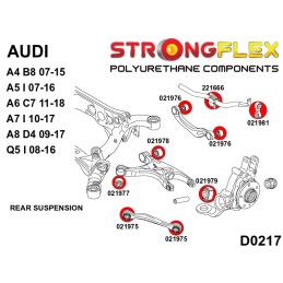 P026259B : Silentblocs de suspension complètes KIT pour Audi A4 B8/8K, A5 8T B8 (07-15) FWD