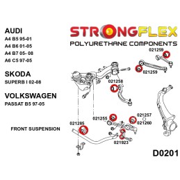 P026239B : KIT de bagues de suspension pour Audi A6 C5 C5 (97-04) Quattro & Allroad