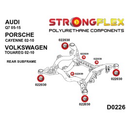P026258A : Silentblocs de suspension KIT SPORT pour Audi Q7, Porsche Cayenne, VW Touareg 4L (05-15)
