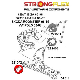 P221072A : Silentblocs des triangles avant SPORT, Audi, Seat, Skoda, VW 8X (10-18) FWD