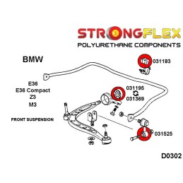 P036105A : Kit de silentblocs de suspension complet SPORT pour BMW E36, E36 M3 E36 (90-99)