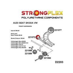 P221072B : Douilles pour triangles de suspension avant pour Audi, Seat, Skoda, VW 8X (10-18) FWD