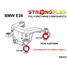 P036105B : KIT de bagues de suspension pour BMW E36, BMW E36 M3 E36 (90-99)