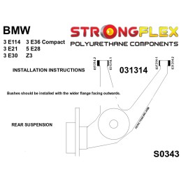 P036108B : Kit de bagues de suspension pour BMW Série 3 E36 Compact E36 (93-00) Compact