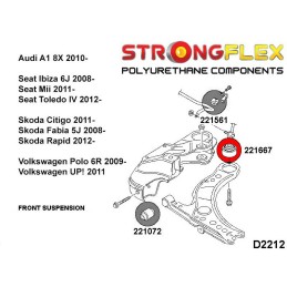 P221667A : Silentblocs arrières du bras avant SPORT pour Audi, Seat, Skoda, VW 8X (10-18) FWD