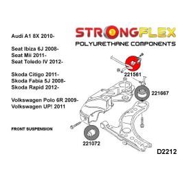 P221561B : Douilles de barre anti-roulis avant 16-20mm pour Audi, Seat, Skoda, VW 8X (10-18) FWD