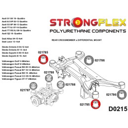 P021785A : Berceau arrière - silentblocs avant SPORT pour Audi, Seat, Skoda, VW 8X (10-18) Quattro