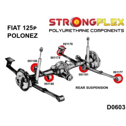 P066113A : Kit de silentblocs de suspension complet SPORT pour Fiat 125p 125p 1300/1500 (67-91)